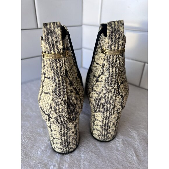 Cole Haan Nitasha Leather Ankle Boot Snake Print Embossed Heeled Bootie Sz 7B - Picture 3 of 12